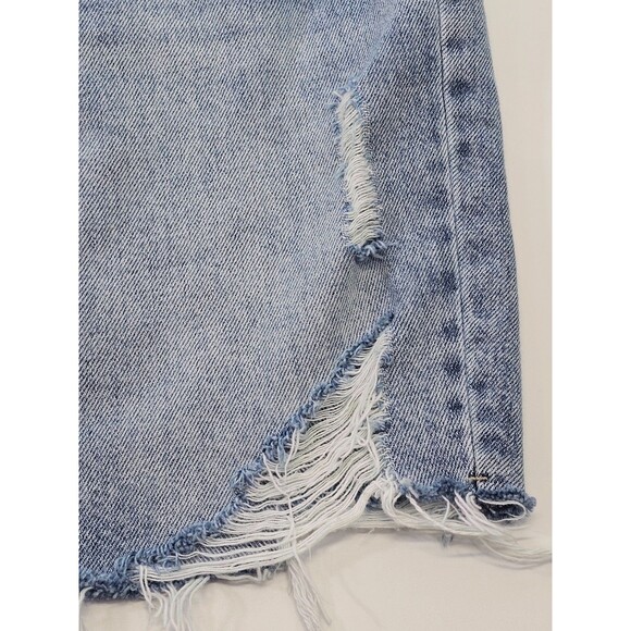 ALK Women's 4/27 Liverpool Evanston Distressed Denim Blue Jean Mini Skirt EUC - Picture 5 of 10